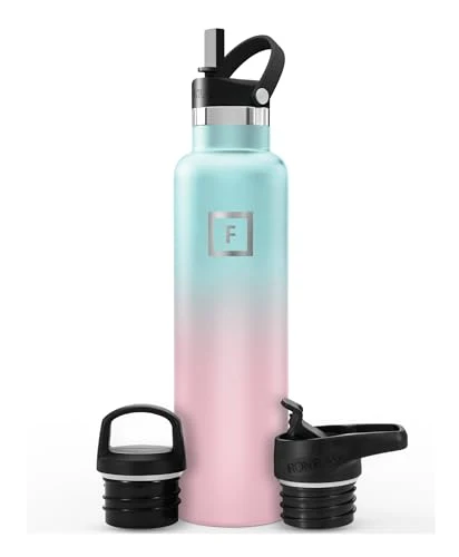 Superior 24 oz Narrow Mouth Water Bottle with 3 Lids Unique