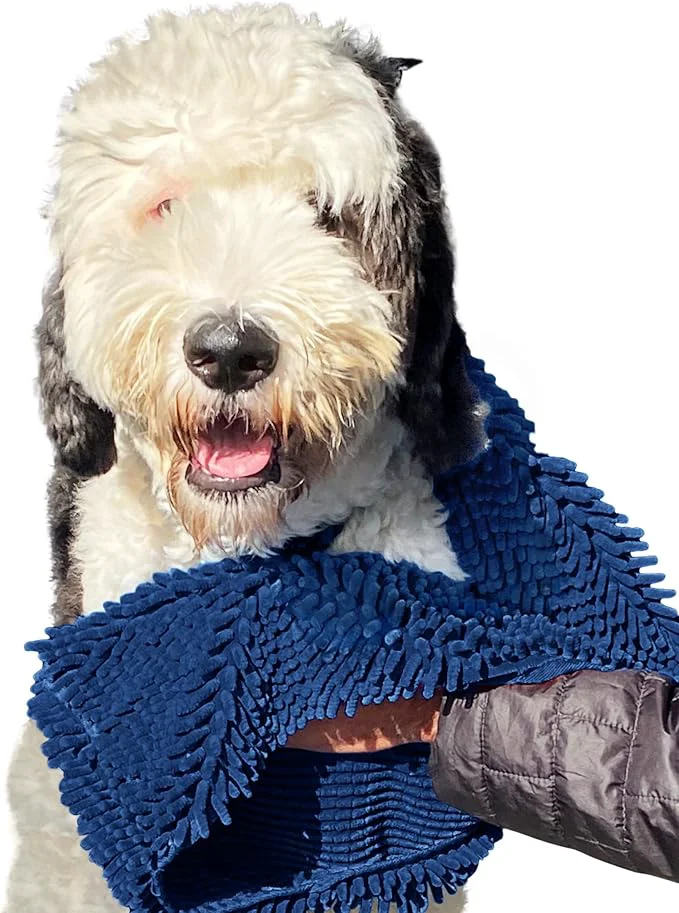 Exclusive Soggy Doggy Super Shammy Dog Towel – Absorbent Microfiber Chenille Pet Towel for Drying Wet Dogs Muddy Paws Quick Dry Dog Shammy with Hand Pockets Machine Washable – Navy Blue 31 x 14 About ThisOverview World-Class