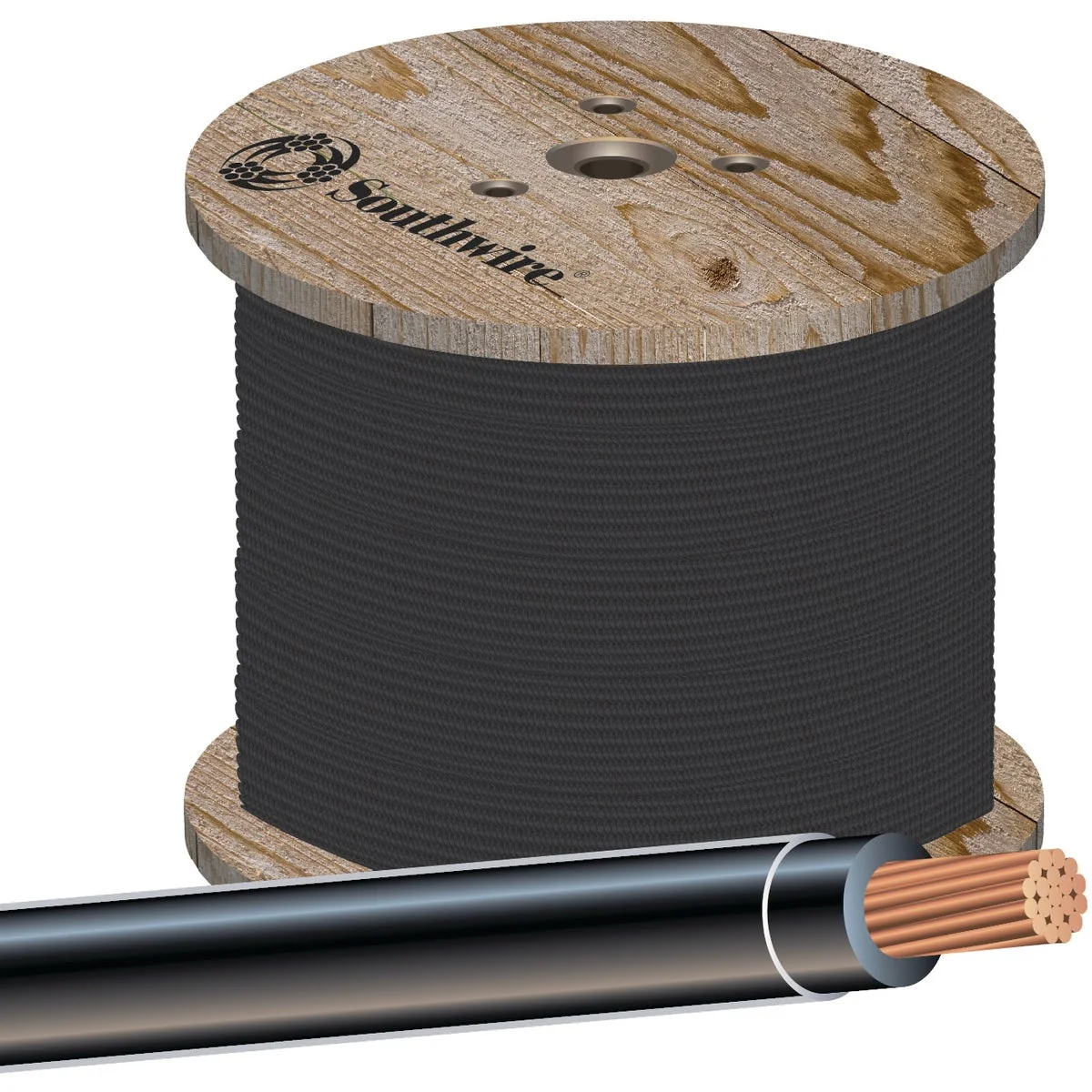 Unique Southwire 500 Ft. 1 0 AWG Stranded Black THHN Electrical Wire Green