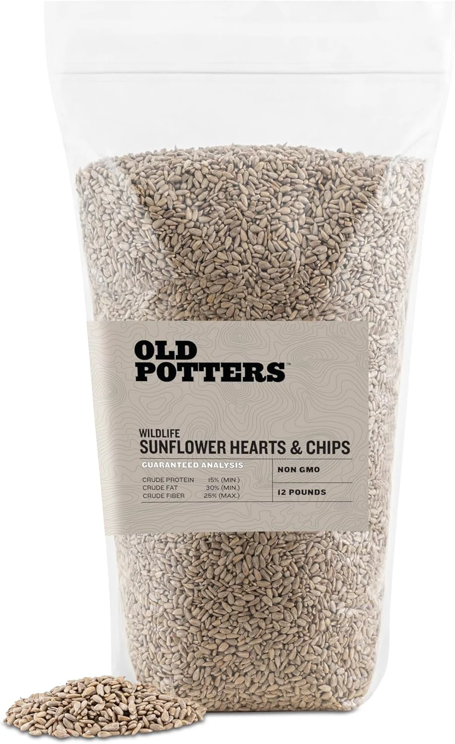Advanced Wildlife Sunflower Hearts Chips for Bird Feeding and Wildlife Bird attracting Non-GMO and USA Grown 12 lbs Stylish