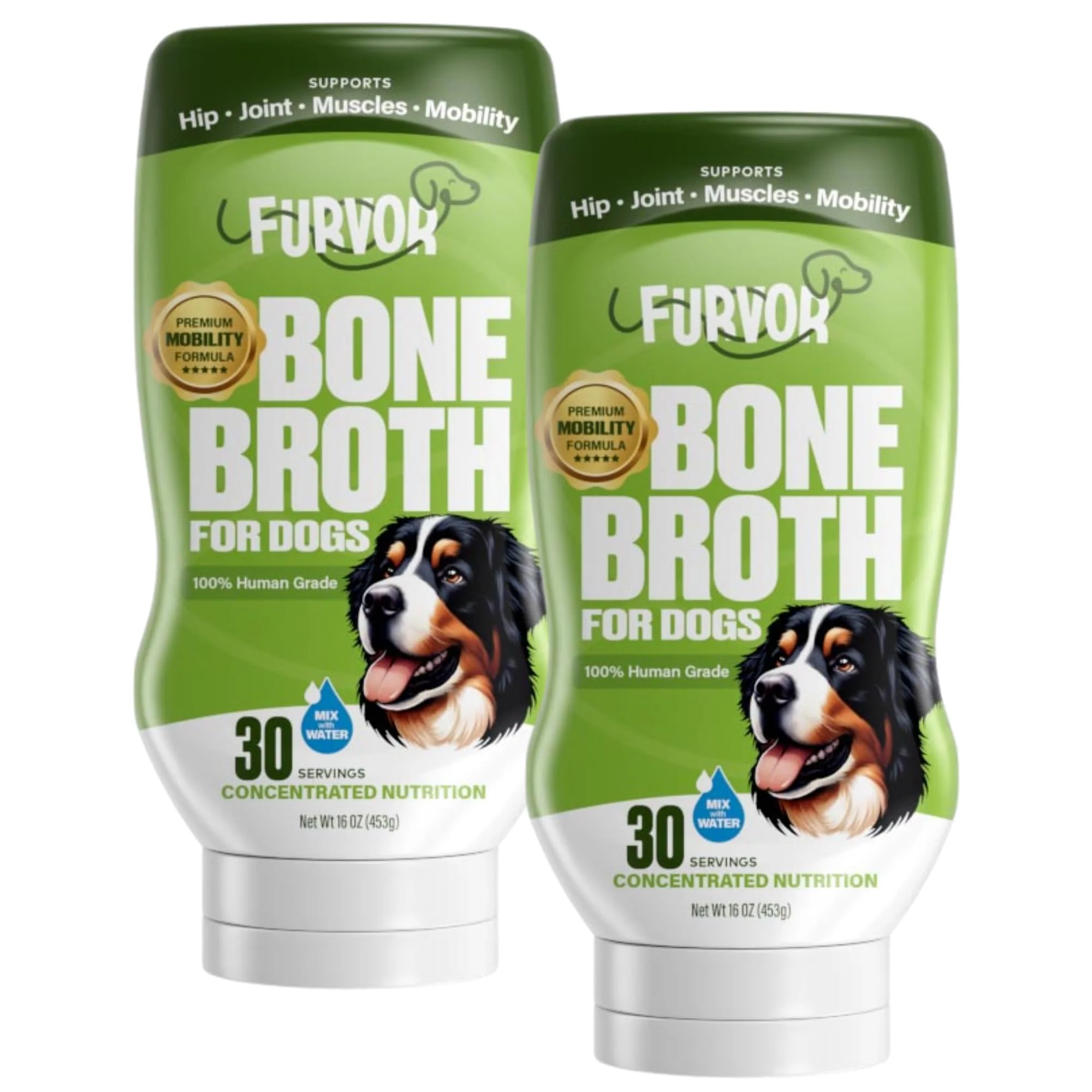 Sustainable Furvor Beef Mobility Bone Broth for Dogs – Collagen Protein with Glucosamine Chondroitin 2 Pack Genuine