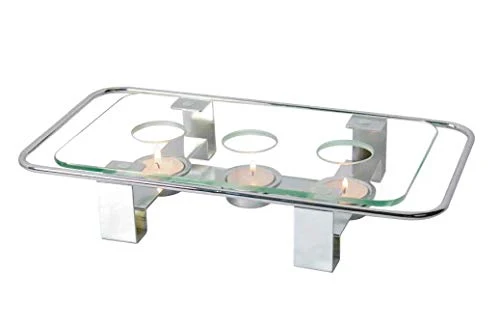 High-End NewlineNY Chrome Plated Glass Dish Warmer Expertly Made