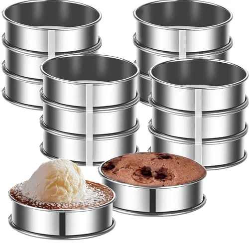 World-Class 12packs Crumpet Rings 4 Inch English Muffin Rings Stainless Steel Double Rolled Nonstick Metal Round Tart Ring Molds for Cookie Cooking Baking 12 Count Crafted