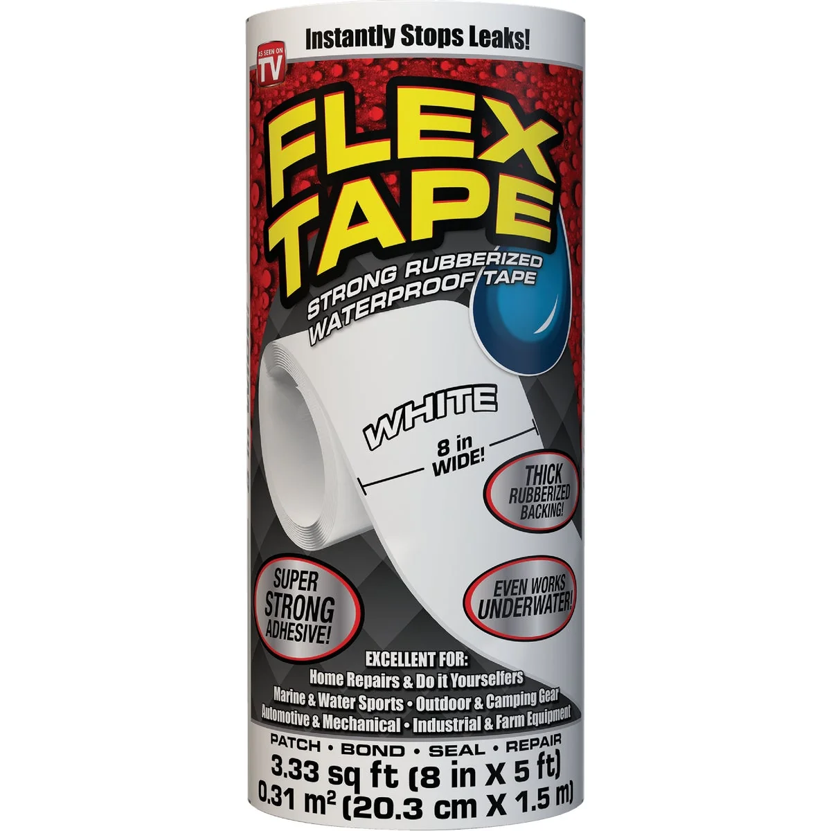 Safe Flex Tape 8 In. x 5 Ft. Repair Tape White Authentic