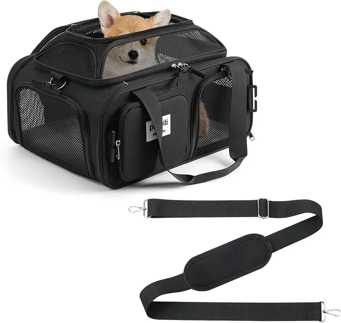 Relaxed 17x13x8 Frontier Allegiant Breeze Airline top Expandable pet Carrier Detailed