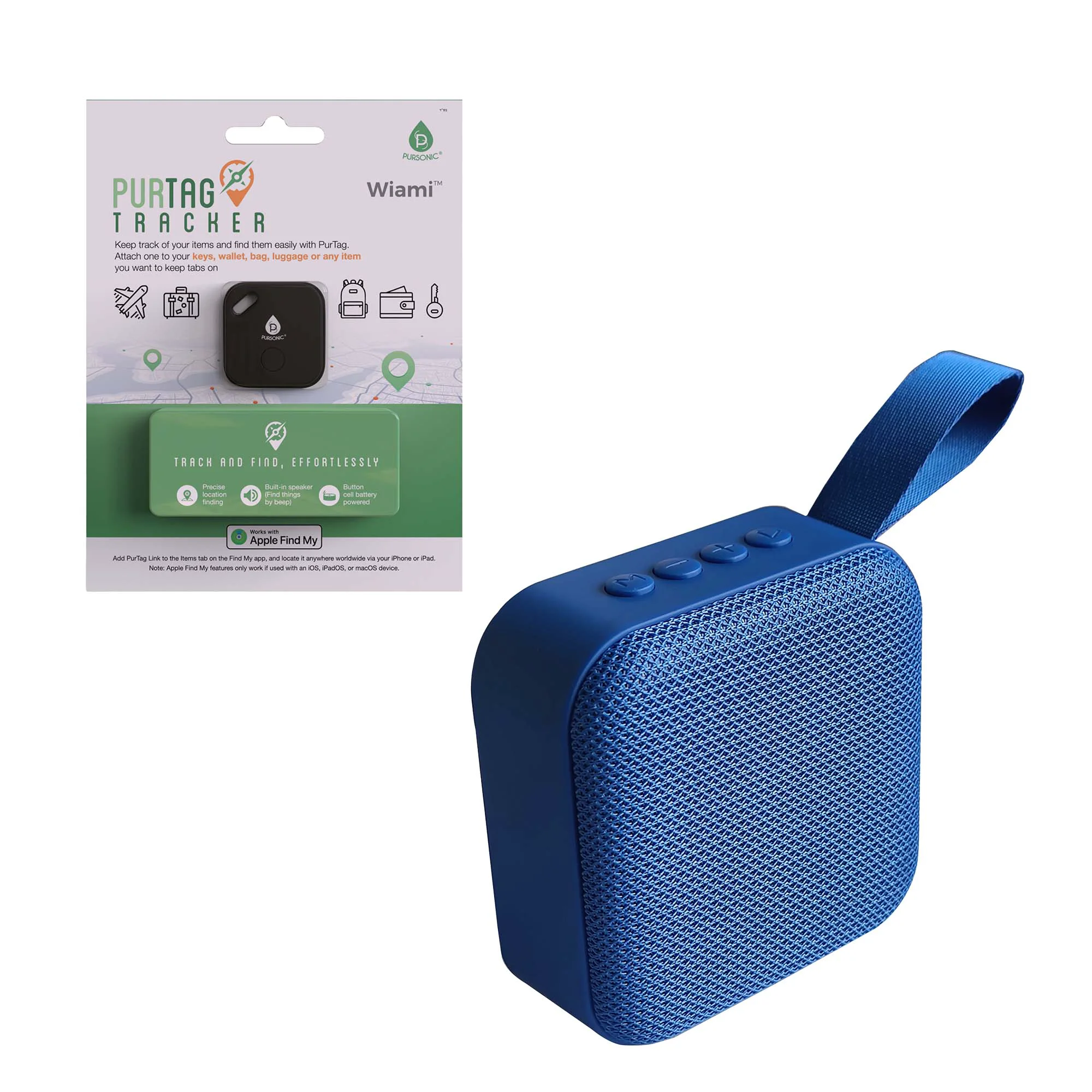 Fine Crafted On-the-Go Essentials Bundle Wireless Speaker Purtag Tracker Convenient