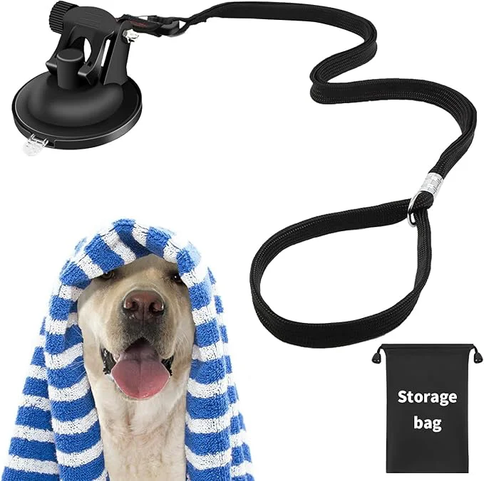 Selected Dog Bathing Tether with Heavy Suction Cup Dog Grooming Tub Restraint Soft Nylon Leash with Adjustable Collar for Pet Dog Cat Shower and Grooming RedAbout ThisOverview