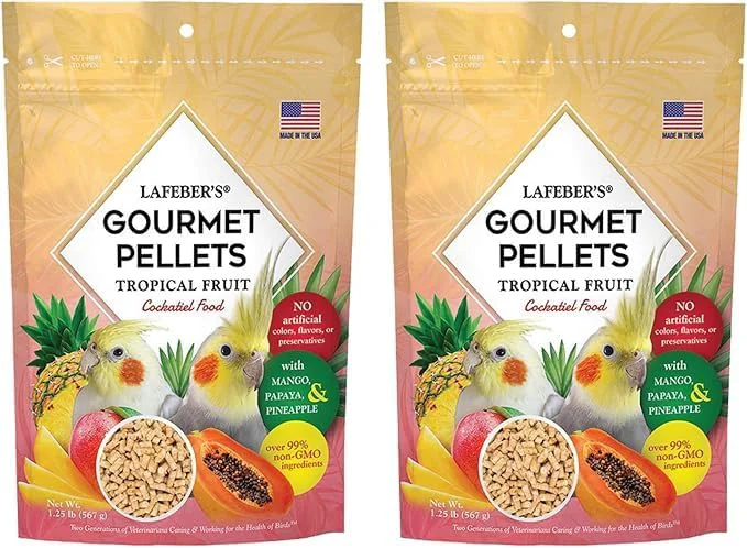 Pure LAFEBER’S Cockatiel Pellets 1.25 lb Pack of 2 Tropical Fruit Pellets Effective