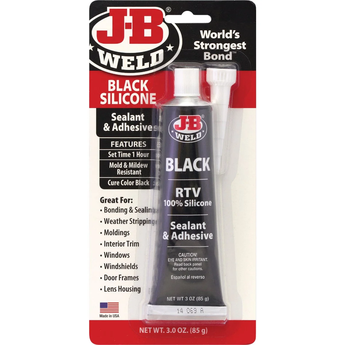 Efficient J-B Weld 3 Oz. Black All-Purpose RTV Silicone Sealant Adhesive Authentic