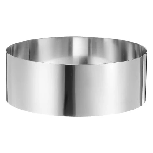 Minimalist Round Cake Ring 8 x 2.75 Inch Seamless Stainless Steel Pastry Mousse Dessert Ring Mirror Coating for Baking Cooking Making Tool Elite