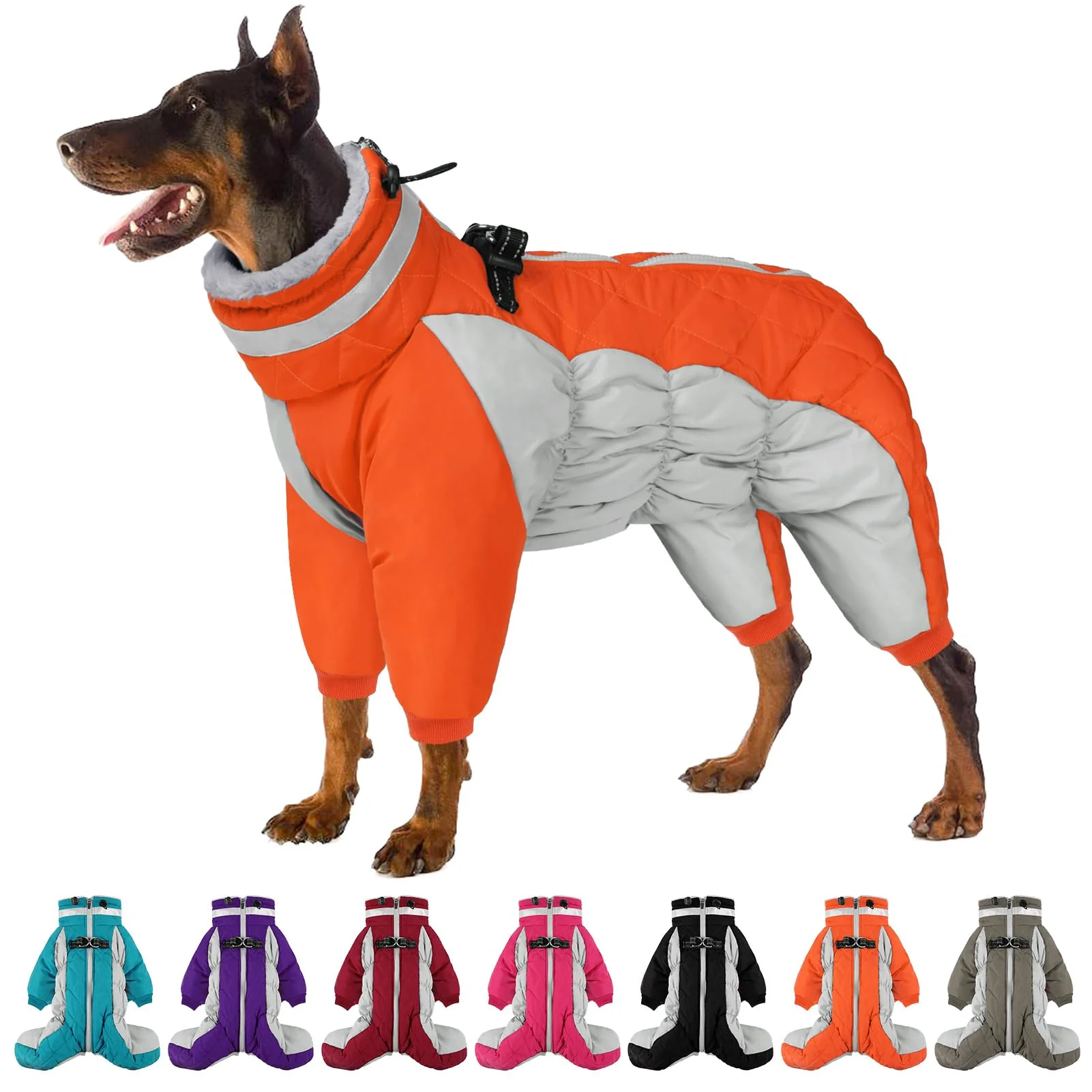 Proven SUNFURA Full Body Dog Coat for Large Dogs Warm Fleece Winter Jacket Orange XL Specialty