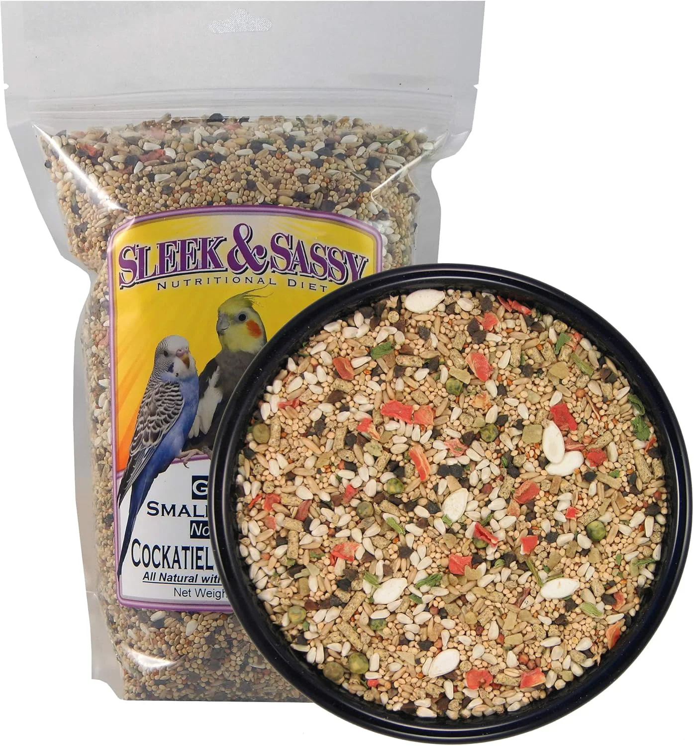 Eco-Friendly SLEEK SASSY Garden Small Hookbill No Sunflower Bird Food for Lovebirds Cockatiels Quaker Parrots Small Conures 2 lbs. Specialty