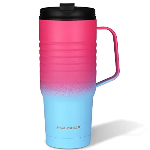 Practical 24 oz Travel Mug with Handle Durable