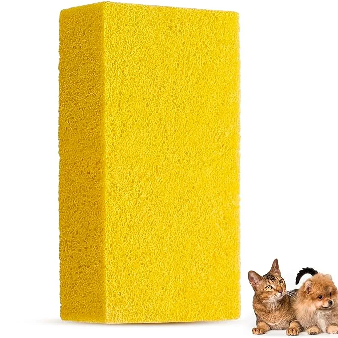 Artisan 1 Pack Pet Hair Remover Sponge Cat and Dog Hair Sponge Rubber Pet Fur Lifter Removal Tool Remove from Furniture Carpet Bedding Clothing 6.26 x 3.28 x 1.89 Inch Yellow Innovative