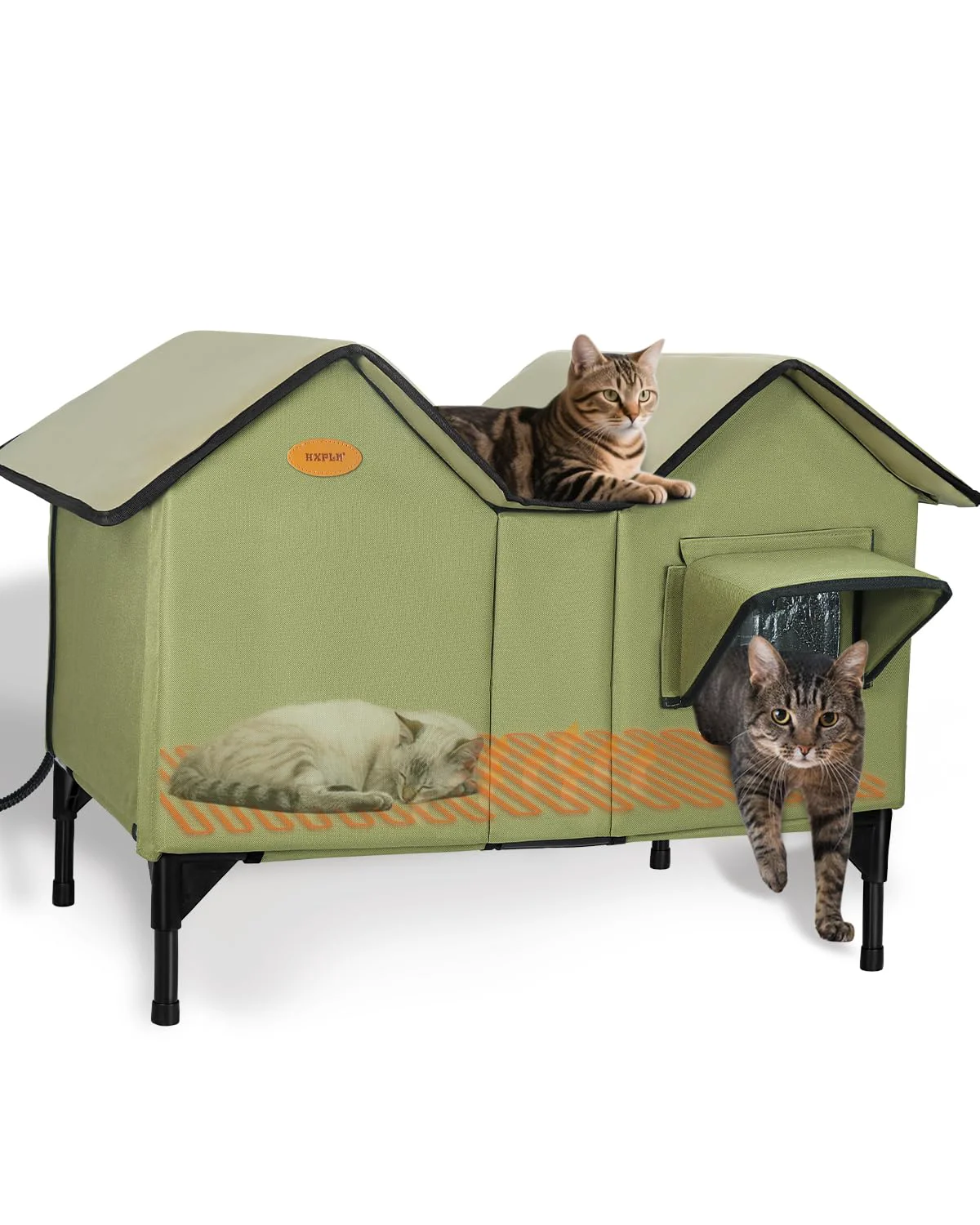 Unique HXPLN Heated Outdoor Cat House – Extra Large Weatherproof Shelter for Winter Top-Quality