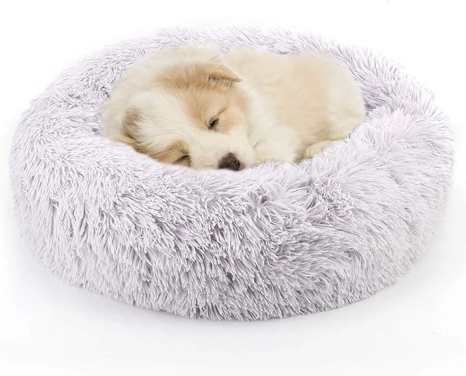 Advanced NOYAL Calming Donut Dog Bed for Small to Medium Dogs Cats – Plush Faux Fur Anti-Anxiety Pet Bed with Machine Washable Cover Non-Slip BaseAbout ThisOverview Trusted