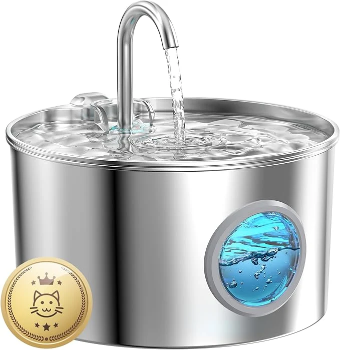Convenient Cat Water Fountain Stainless Steel 74oz 2.2L Cat Fountain Optimized
