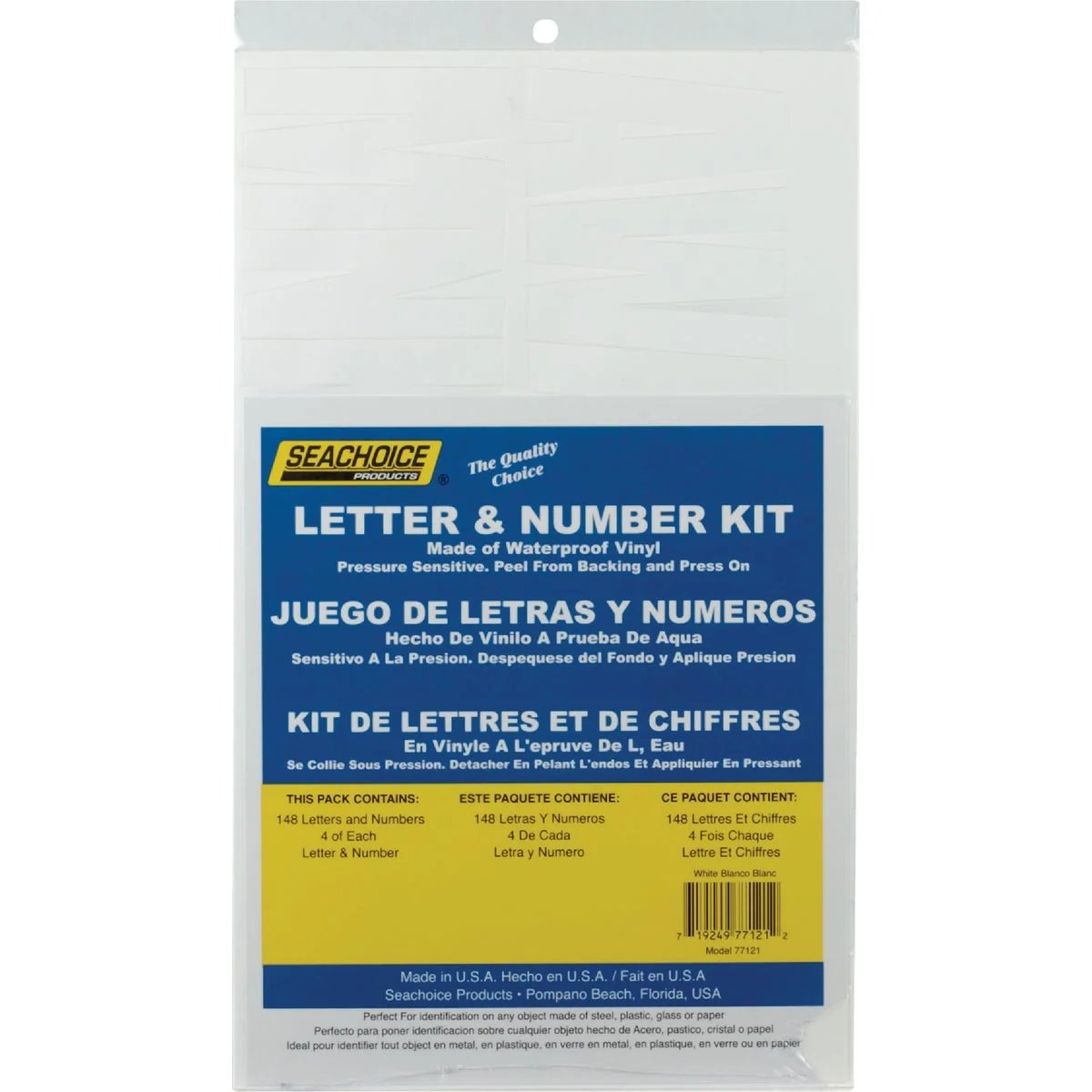 Pure Seachoice 3-1 4 In. White Solid Vinyl Letter Number Kit Smooth