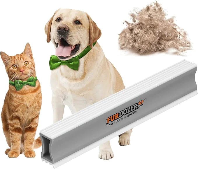 Crafted FurDozer Pet Hair Remover Auto Detailing Tools – Cat Dog Hair Remover for Carpets Car Interiors Couches Bedding Pet Furniture Gray X3 MEGA – 10 Long About ThisOverview Versatile