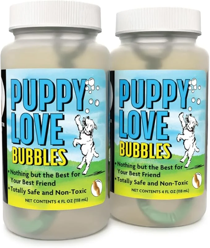 Functional Puppy Love Bubbles Peanut Butter Scented Bubbles 4oz. Bottle-2 Pack in Peanut Butter Flavor for DogsAbout This Green