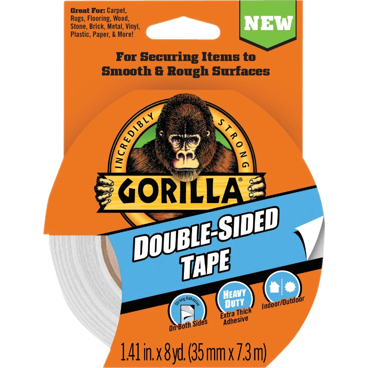 Expertly Made Gorilla 1.41 In. x 8 Yd. Double-Sided Duct Tape Gray Consistent