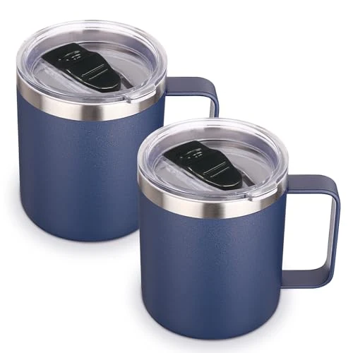 Top-Quality 14oz Insulated Stainless Steel Coffee Mug with Lid Bulk 2 Pack 2 Count Innovative