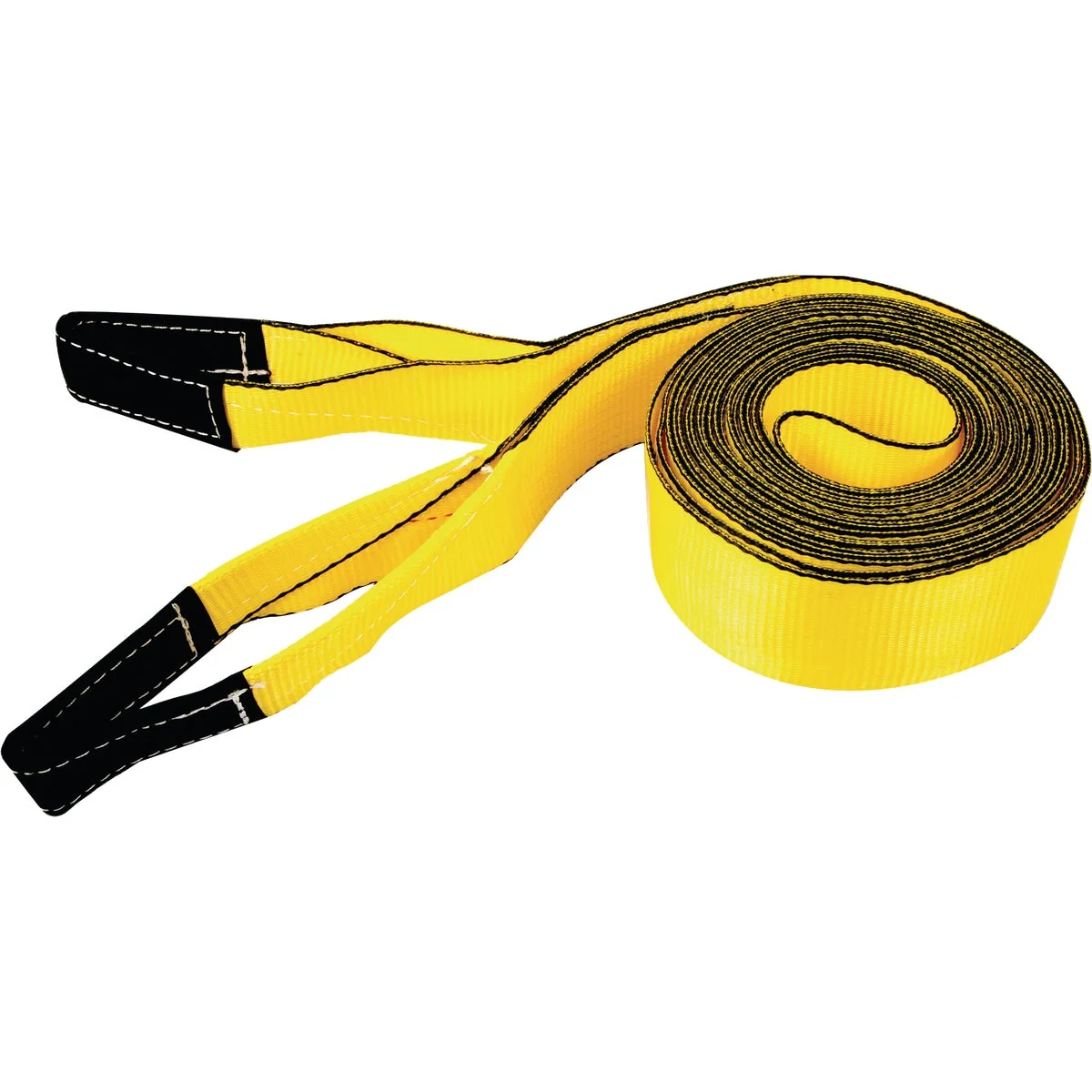 Unique Erickson 4 In. x 30 Ft. 10 000 Lb. Safe Work Load Polyester Tow Strap with Loops Yellow Eco-Friendly