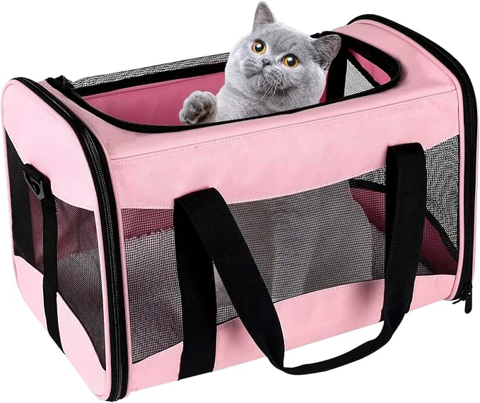 Refined top tasta cat Carrier Large Dog Cat Carriers Puppies up to 30Lbs Big Dog Elegant