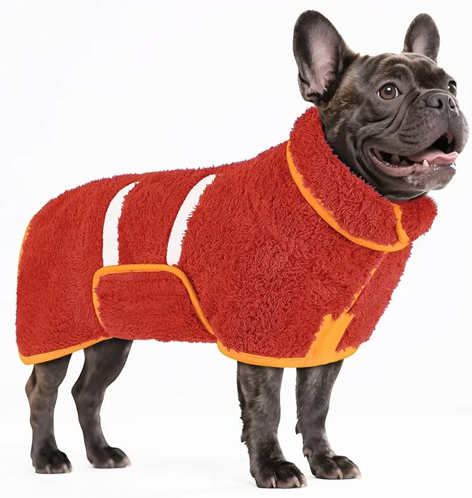 Practical Bienbee Dog Bathrobe Quick Drying Super Absorbent Dog Robes for After Bath Warm Keeping Dogs Towel Dogs Bath Supplies Bright Red MAbout ThisOverview Stylish