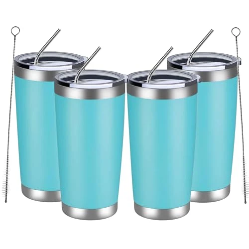 Casual 20oz Tumbler 4 Pack Double Wall Vacuum Insulated Travel Mug Bulk 4 Count Carefully Designed
