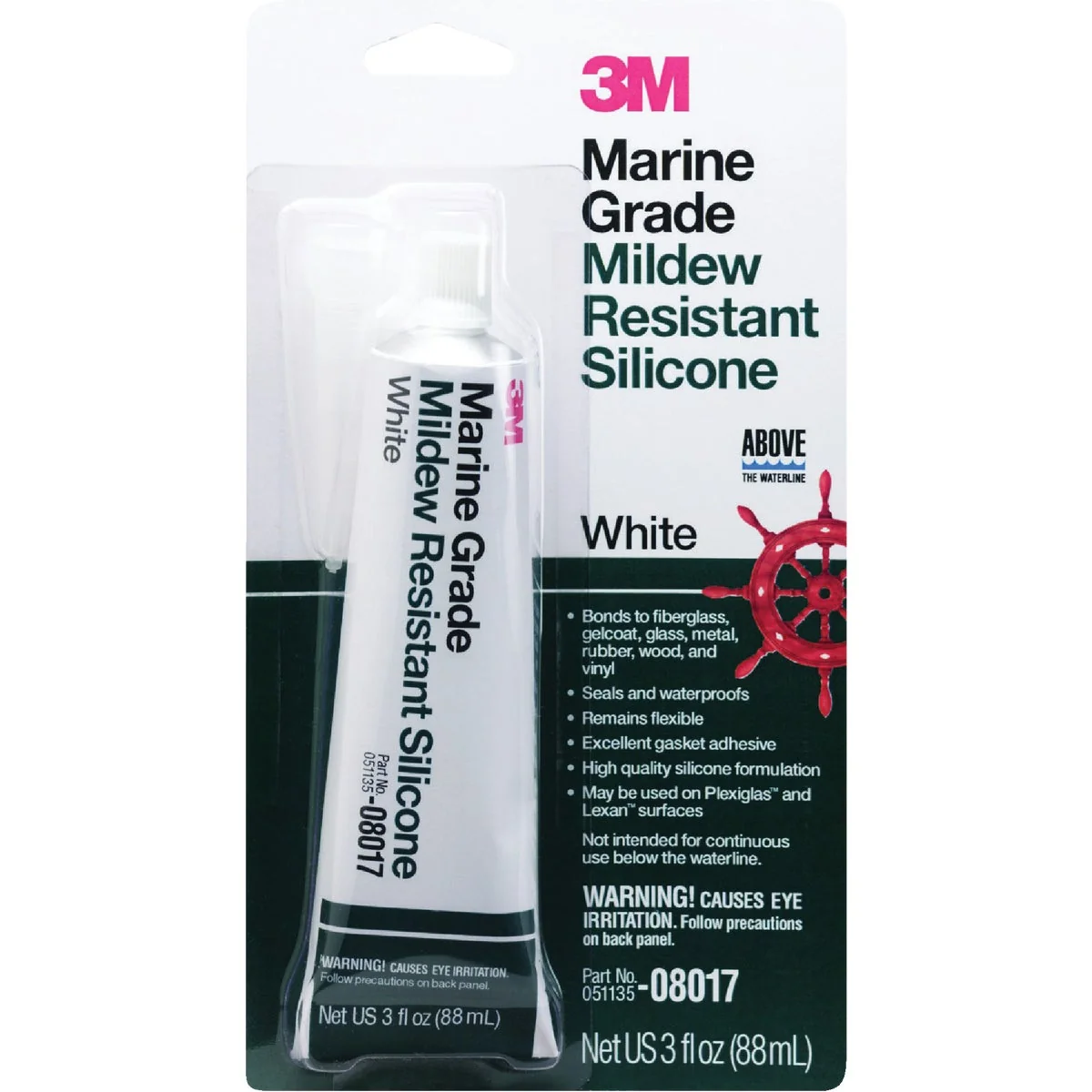 Premium 3M 3 Oz. White Marine Grade Mildew-Resistant Silicone Sophisticated