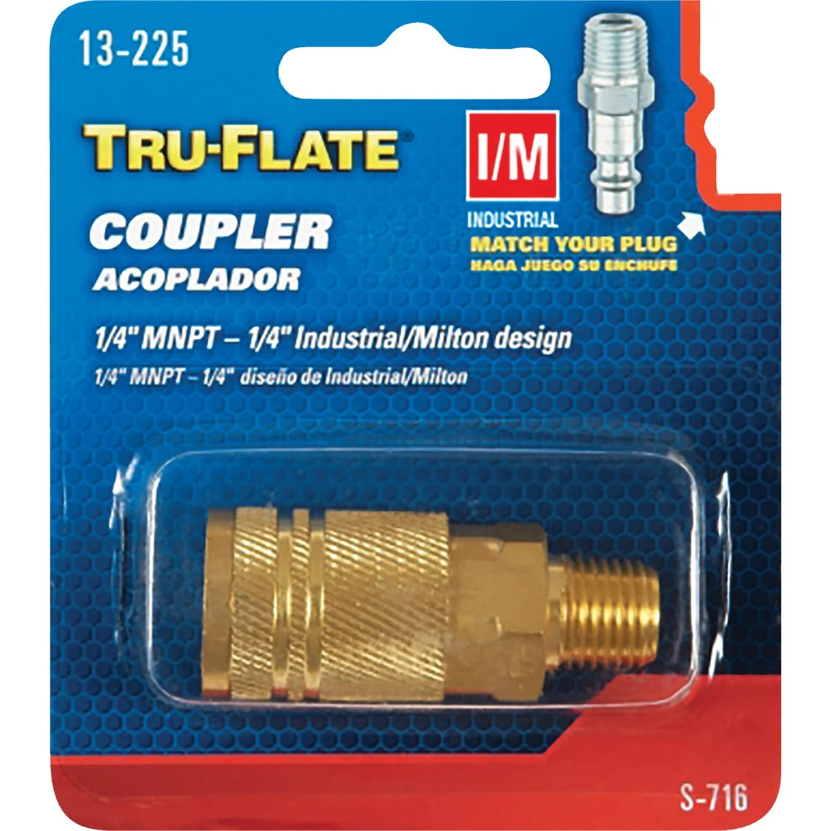Optimized Tru-Flate Industrial Milton Series Push-to-Connect 1 4 In. MNPT Coupler Enhanced