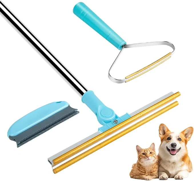 Premium Material 3 in 1 Carpet Rake for Pet Hair Removal Tool Set of 3 55 Long Handle Carpet Pet Hair Removal Carpet Scraper Dog Cat Hair Remover for Sofa Couch Car RugAbout ThisOverview Recyclable