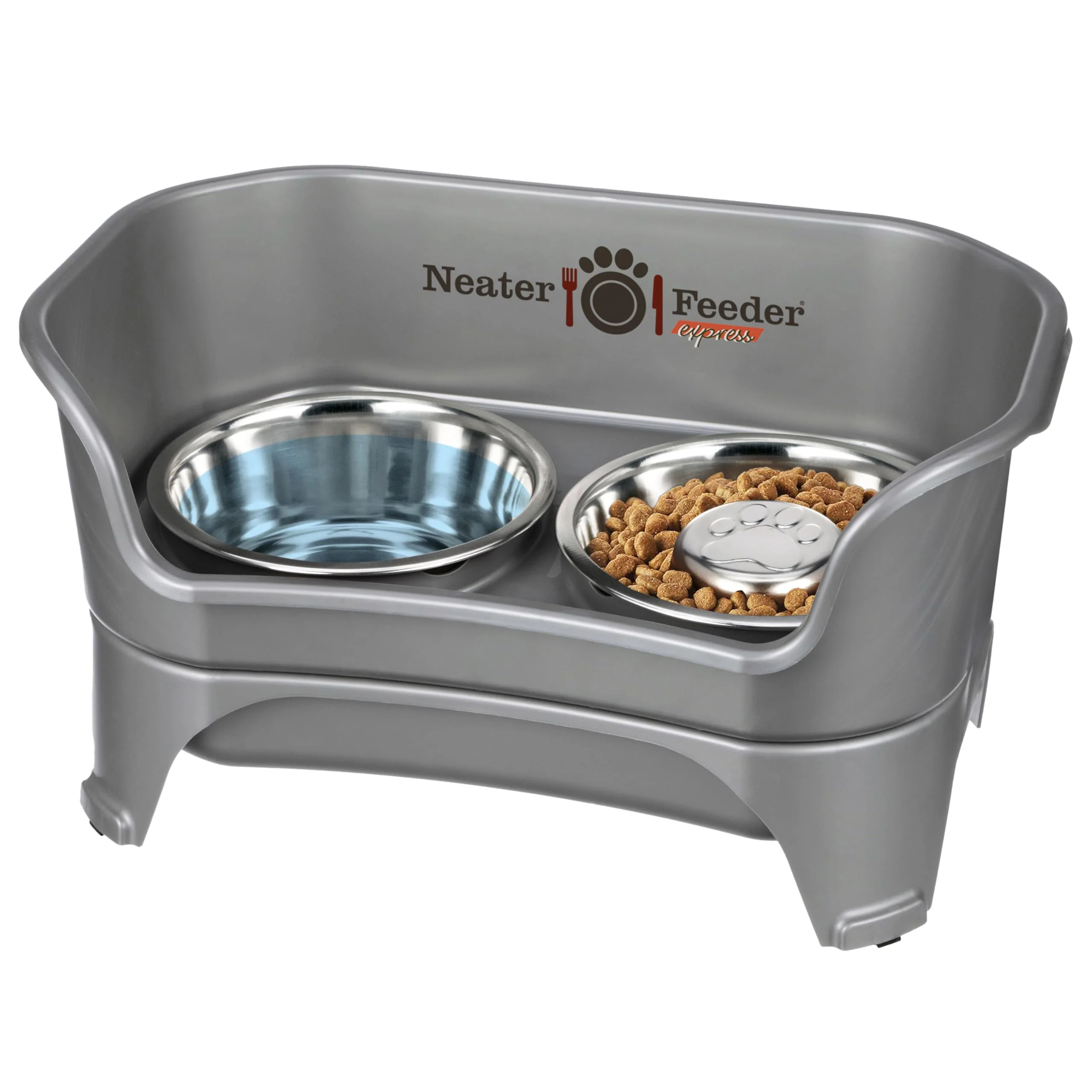 Unique Neater Feeder Express Model – d Mess-Proof Slow-Feed Bowls for Medium to Large Dogs Grey Made in USA Fine Crafted