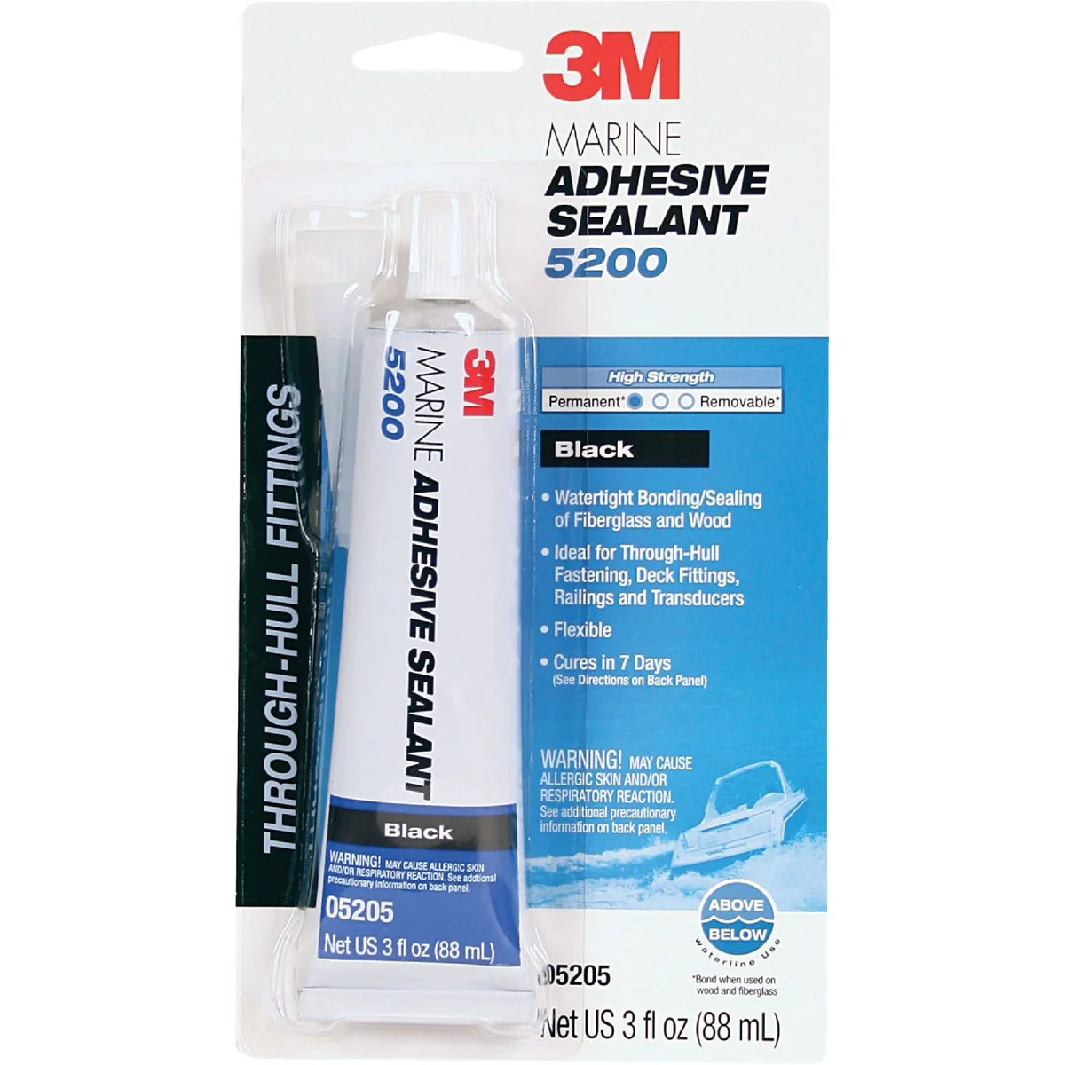 Convenient 3M 3 Oz. Black Marine Adhesive Sealant 5200 Excellent