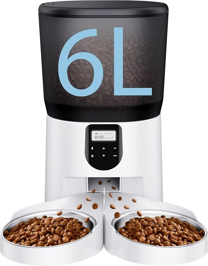 Crafted Automatic Cat Feeders for 2Cats 6L 25cup Automatic Cat Food Dispenser First-Class