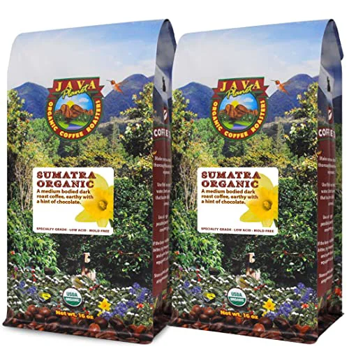 Pure Low Acid Organic Coffee Beans Whole 32 Ounce High-Grade