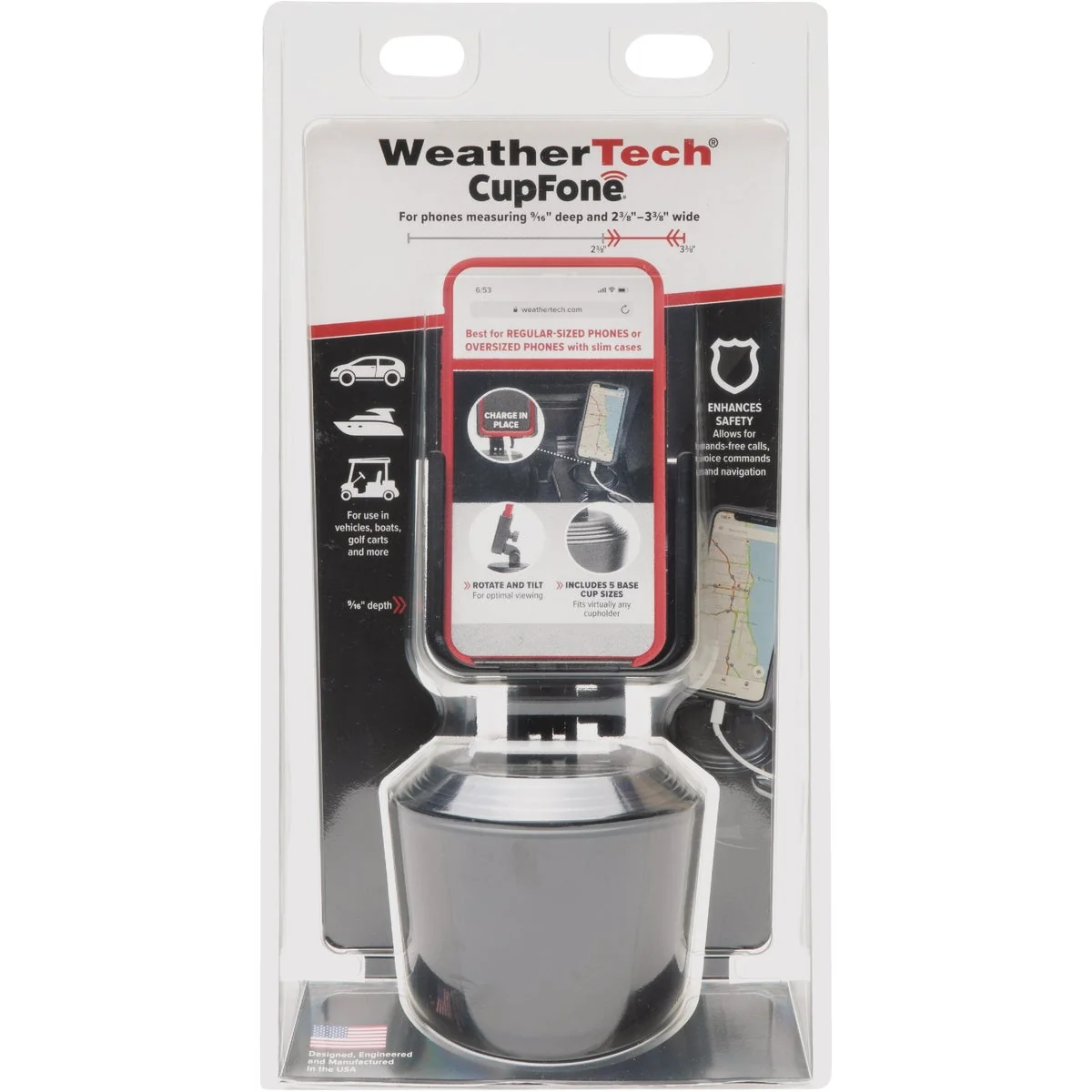 Detailed WeatherTech CupFone Cup Holder Mount Phone Holder Effective