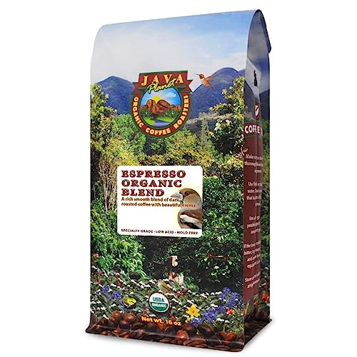 Smooth Low Acid Organic Espresso Beans 16 Ounce Long-Lasting