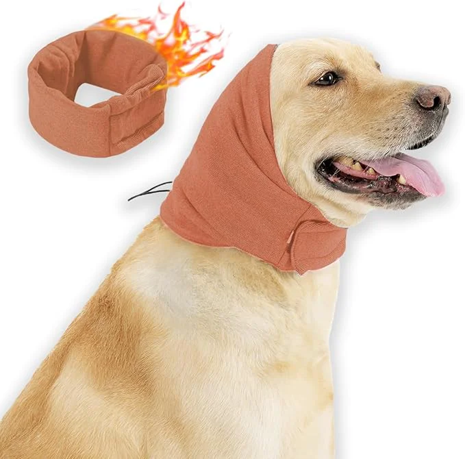 Healthy Ear Muffs for Dogs Warm Winter Head Wrap Calming Hoodie No Shake Anxiety Relief Pet Covers Ear Noise Protection Vest for Dogs Thunder Fireworks Vet Visits Grooming Orange M About ThisOverview Original