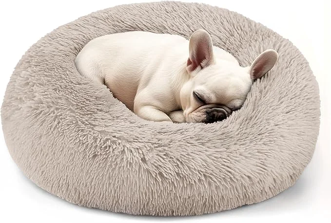 Fashionable Dogs Bed for Small Dogs Anti-Anxiety Washable Round Bed Brown 24.0 L x 24.0 W x 8.0 Th About ThisOverview Fast