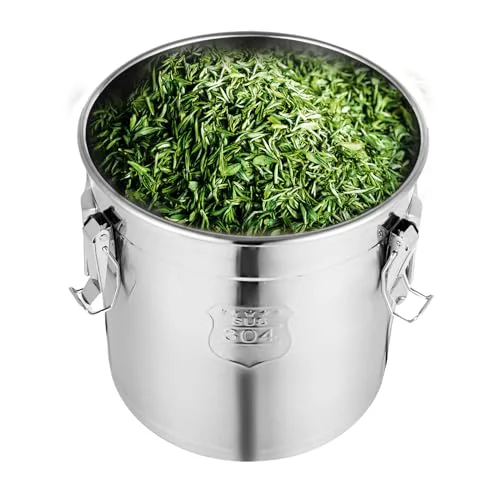 Organic 710 OZ Stainless Steel Canister Rice Ce Grain Storage Containers with Lid Airtight Coffee Bean Storage Milk Flour Sugar Food Storage for Home Bar Restaurant Top-Quality