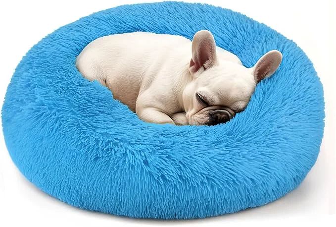 Lightweight Dogs Bed for Small Dogs Anti-Anxiety Washable Round Bed Light Blue 24.0 L x 24.0 W x 8.0 Th About ThisOverview Innovative