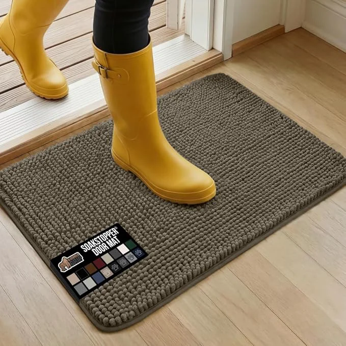 Clean GORILLA GRIP SoakSTOPPER Dog Door Mat 30×20 Machine Washable Rug Absorbent Doormat Captures Moisture Mud Dirt Quick Dry Soft Chenille Entryway Rugs Indoor Entrance Mats for Dog Paws CappuccinoAbout ThisOverview Genuine