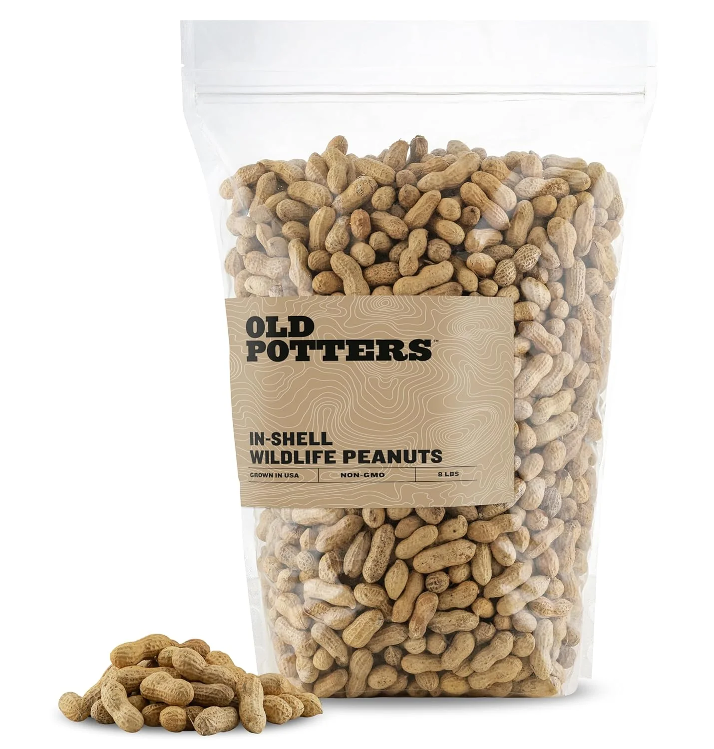 High-End Old Potters Wildlife in-Shell Peanuts for Birds Squirrels and Wildlife. USA Grown Non-GMO Raw in-Shell Peanuts in-Shell 8 lbs Functional