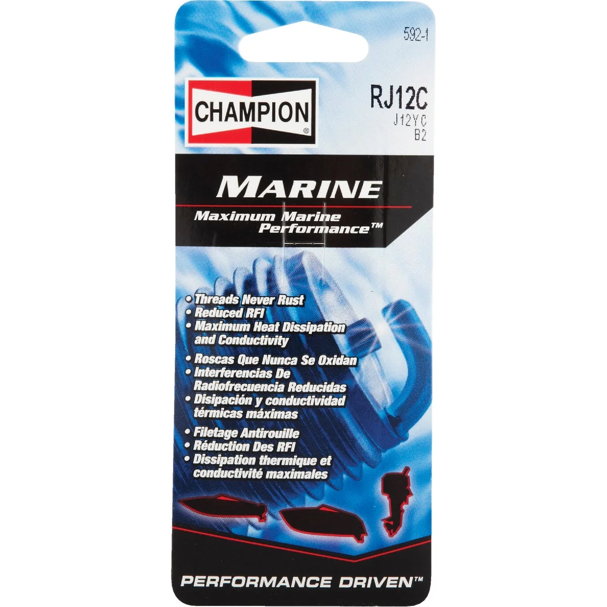 Flexible Champion RJ12C Copper Plus Marine Spark Plug Crafted