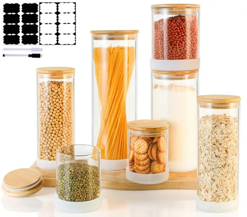 Fashionable Glass Storage Containers with Bamboo Lids 7 Count Comfortable