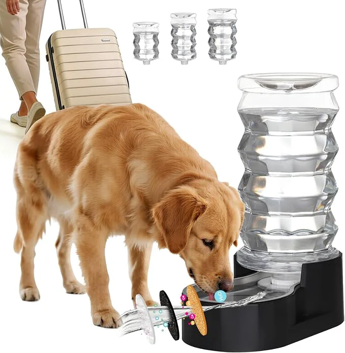 Original RIZZARI Dog Water Bowl Dispenser 8L Gravity Large Black Stainless Steel Outstanding