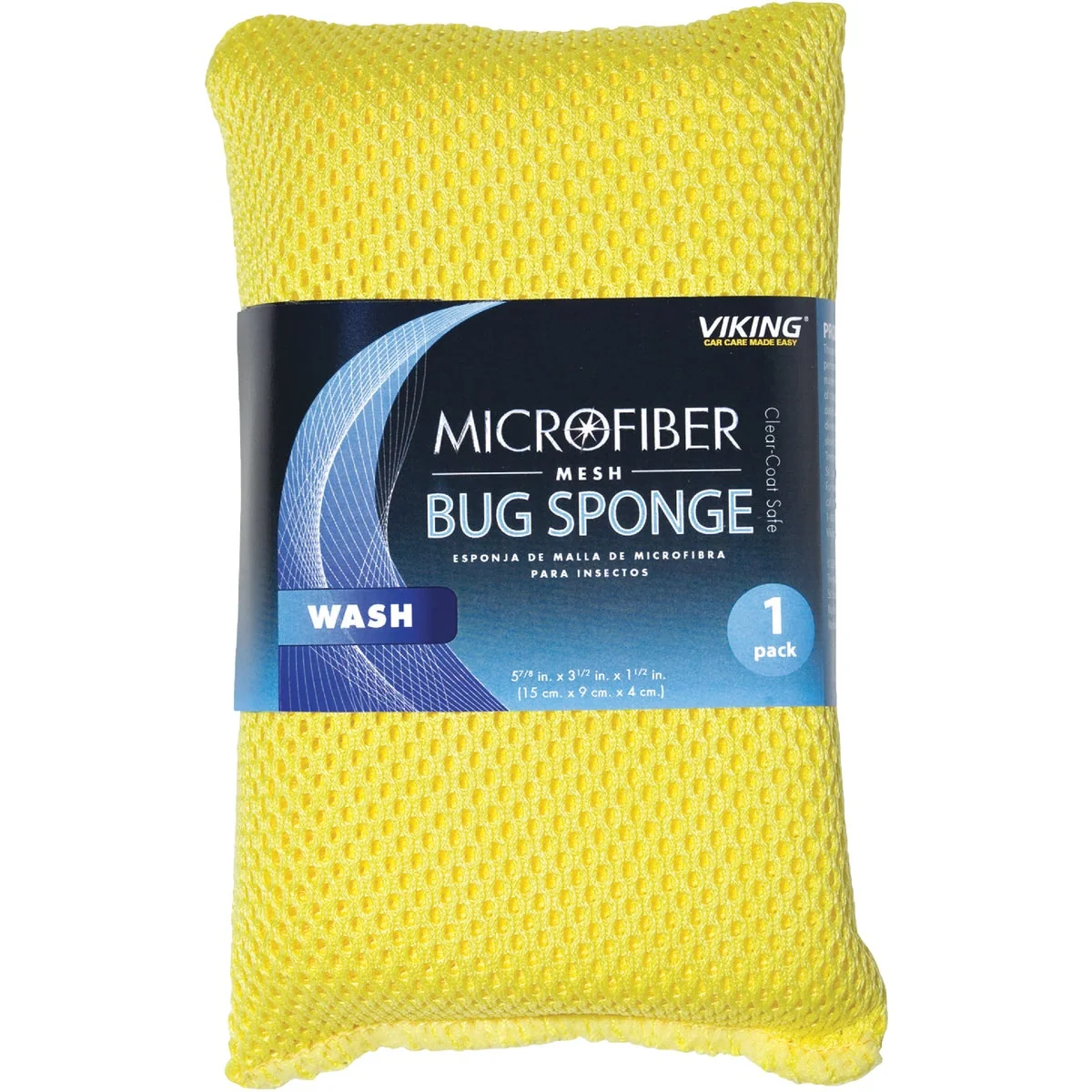 Smooth Viking 3-1 2 In. W x 6 In. L x 1-1 2 In. W Microfiber Mesh Car Wash Sponge Classic