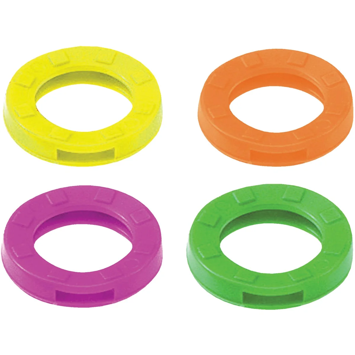 Crafted Lucky Line Vinyl Medium Size Key Identifier Ring Assorted Neon Colors 200-Pack Specialty